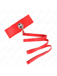 Kink - Collana Con Guinzaglio 116 Cm Con Borchie In Argento Modello 4 Rosso Regolabile 40-48 Cm X 6 Cm - - Collari e Guinzagli | erosidea.com