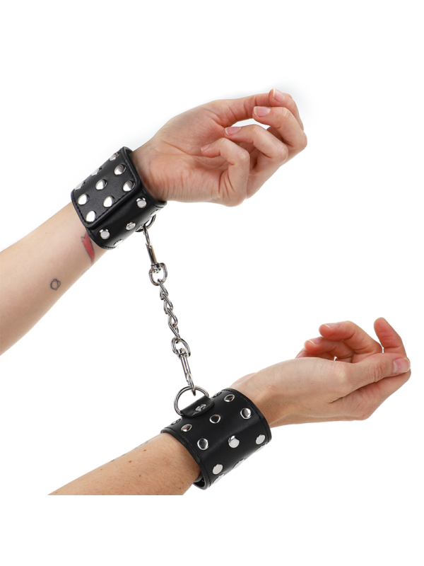 Kink - Manette Al Polso Con Chiusura A Scatto Completa Nera Regolabile 19-24 Cm X 55 Cm - - Manette e Polsini | erosidea.com