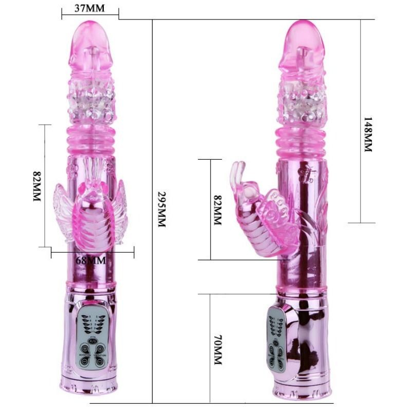 Vibratore Ricaricabile Con Rotazione E Stimolatore A Farfalla Pulsante - BAILE ROTATIONS - Vibratori | erosidea.com