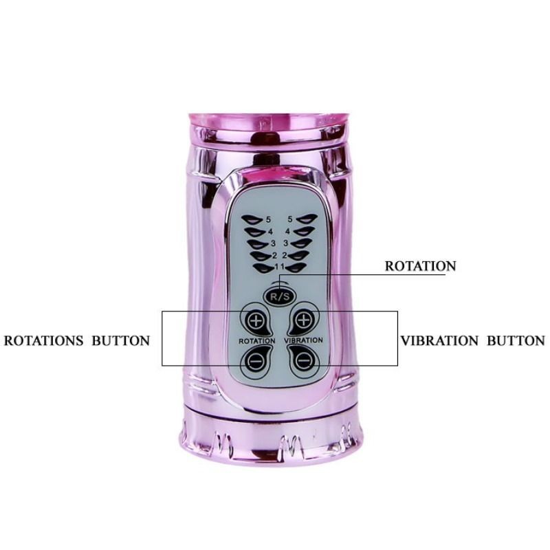 Vibratore Ricaricabile Con Rotazione E Stimolatore A Farfalla Pulsante - BAILE ROTATIONS - Vibratori | erosidea.com