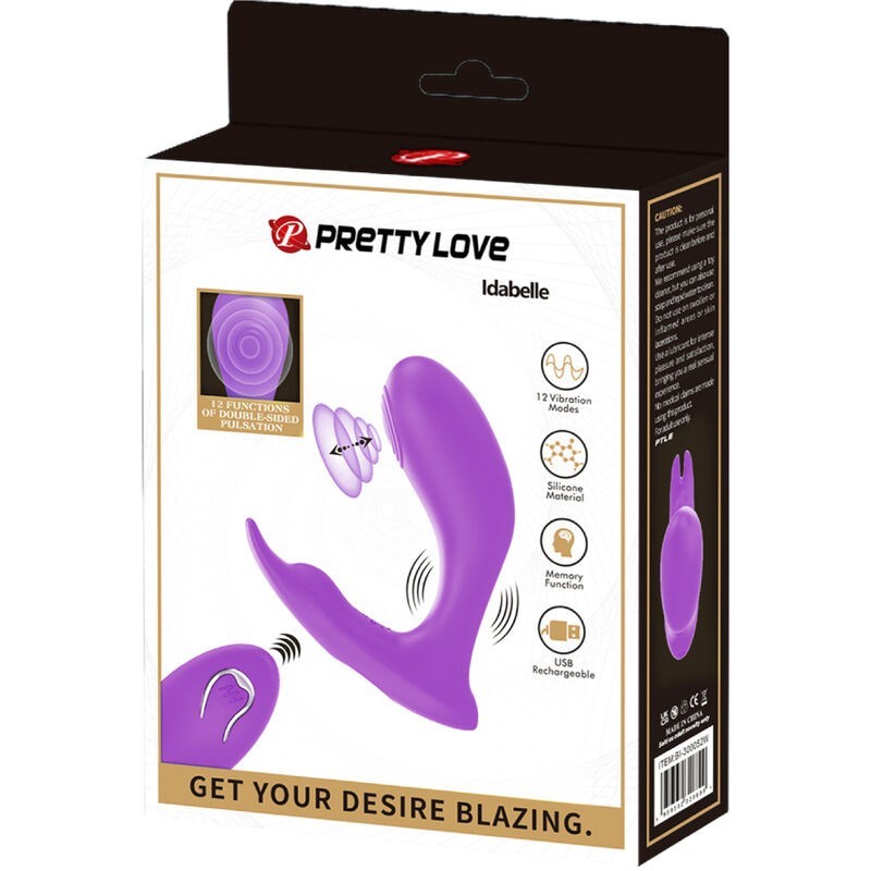 Telecomando Idabelle Vibrazione E Pulsazione Viola - PRETTY LOVE BOTTOM - Plug e Catene Anali | erosidea.com