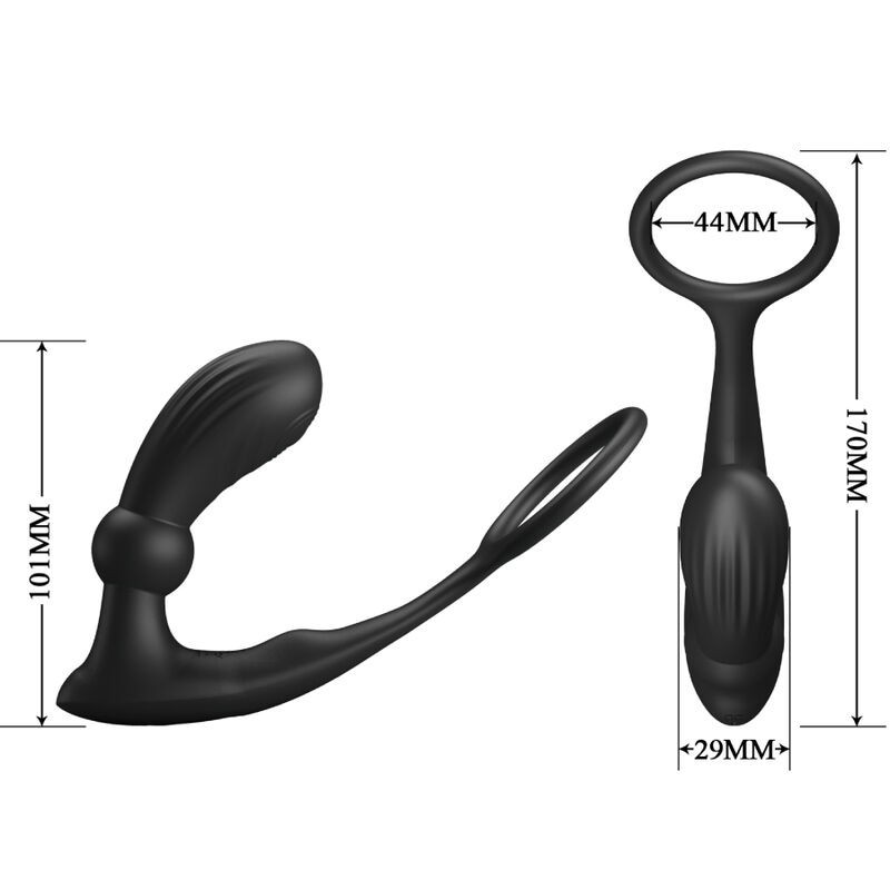 Vibratore Anello Anale E Warren Black - PRETTY LOVE BOTTOM - Anelli Fallici | erosidea.com