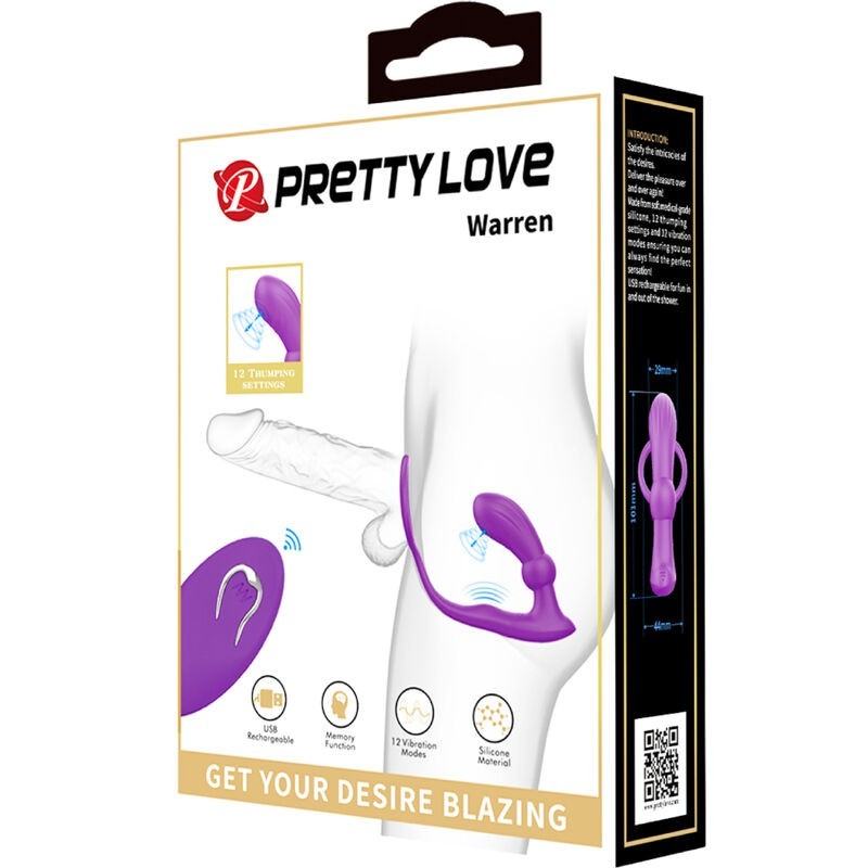 Vibratore Anello Anale E Warren Viola - PRETTY LOVE BOTTOM - Anelli Fallici | erosidea.com