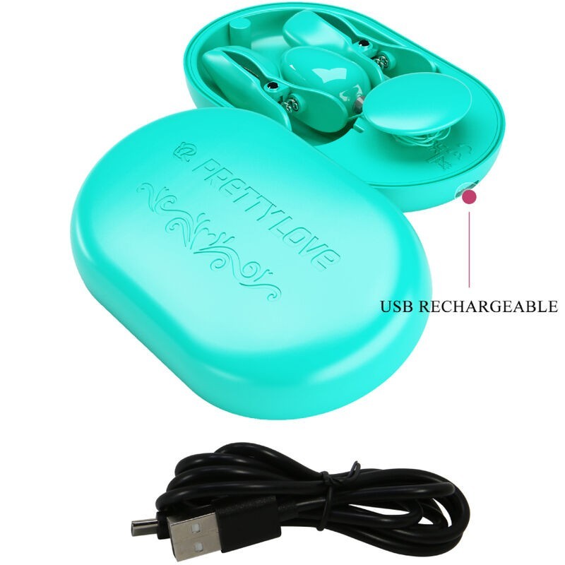 Scatola A Sorpresa Pinzette Per Elettrostimolazione Blu - PRETTY LOVE FLIRTATION - Pinzette Capezzoli | erosidea.com