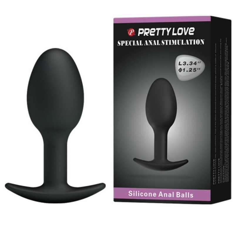 Pretty Love - Plug Anale In Silicone 6.5 Cm Nero - PRETTY LOVE BOTTOM - Plug e Catene Anali | erosidea.com