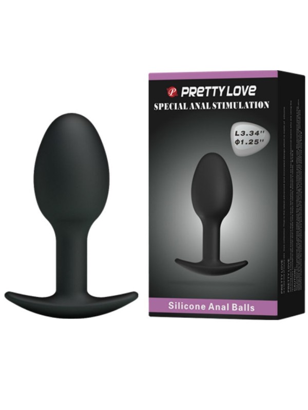 Pretty Love - Plug Anale In Silicone 6.5 Cm Nero - PRETTY LOVE BOTTOM - Plug e Catene Anali | erosidea.com