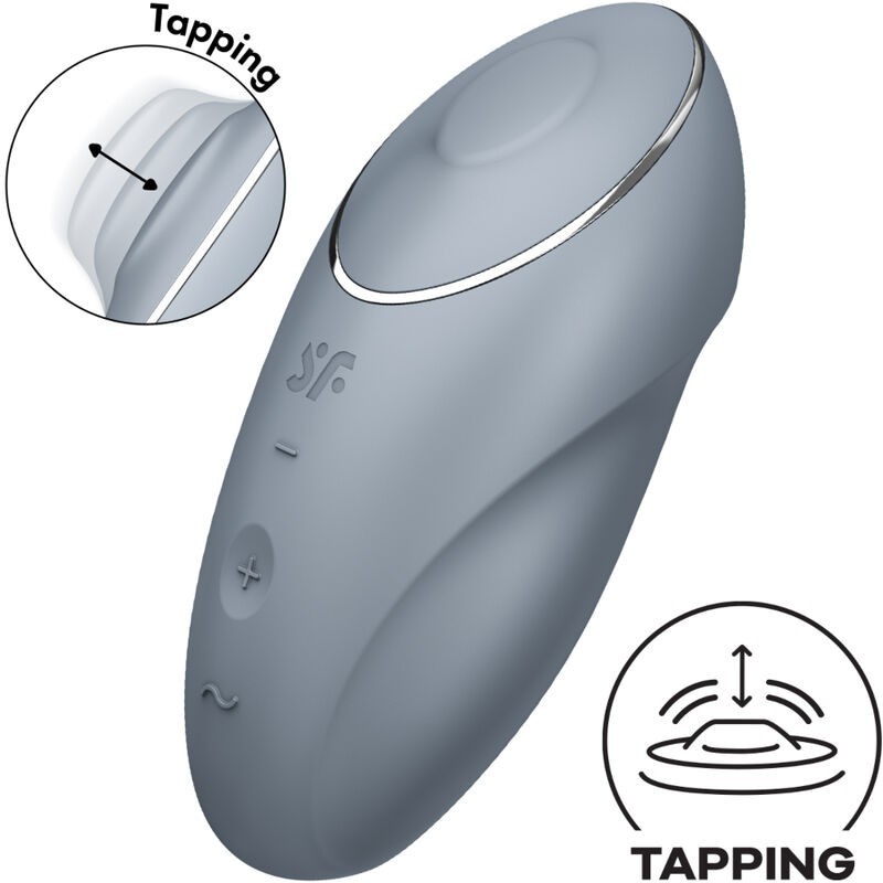 Vibratore Tap & Climax 1 Clitoride Lay-On Grigio - SATISFYER LAYONS - Vibratori Clitoride | erosidea.com