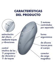 Vibratore Tap & Climax 1 Clitoride Lay-On Grigio - SATISFYER LAYONS - Vibratori Clitoride | erosidea.com