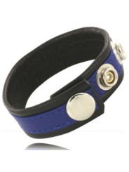 Leather Body - E Cinturino Con Moschettoni - Nero E Blu - LEATHER BODY - Anelli Fallici | erosidea.com