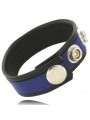 Leather Body - E Cinturino Con Moschettoni - Nero E Blu - LEATHER BODY - Anelli Fallici | erosidea.com