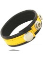 Leather Body - E Cinturino Con Moschettoni - Nero E Giallo - LEATHER BODY - Anelli Fallici | erosidea.com