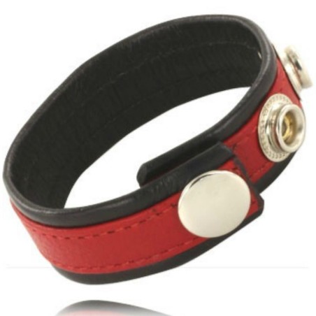 Leather Body - E Cinturino Con Moschettoni - Nero E Rosso - LEATHER BODY - Anelli Fallici | erosidea.com