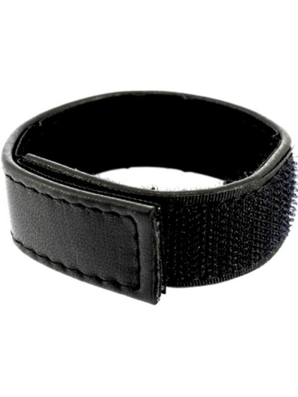 Leather Body - Cinturino In Pelle Regolabile Con Velcro Per Pene Nero - LEATHER BODY - Costrittivi | erosidea.com