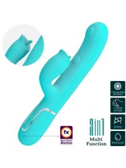 Vibratore Rabbit Con Lingua Verde Acqua - PRETTY LOVE FLIRTATION - Vibratori Rabbit | erosidea.com