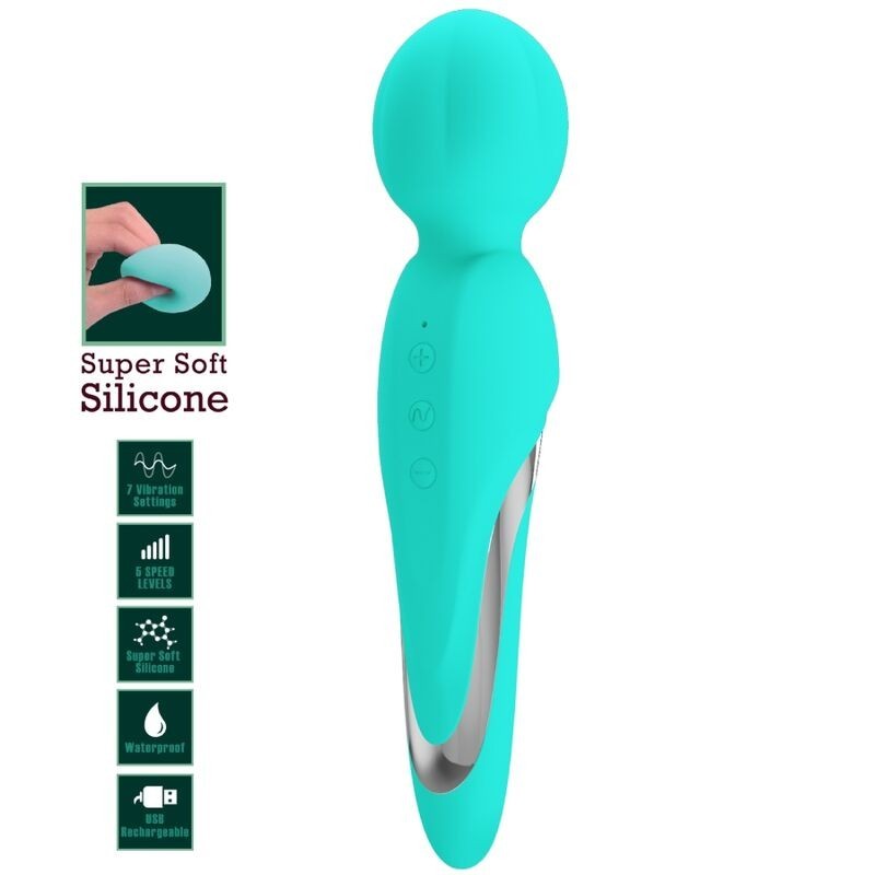 Wand Vibrante Walter Verde Acqua - PRETTY LOVE FLIRTATION - Magic Wand | erosidea.com
