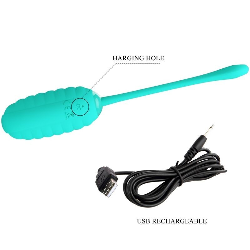 Uovo Vibrante Ricaricabile Kirk Verde Acqua - PRETTY LOVE SMART - Vibratori Mini | erosidea.com