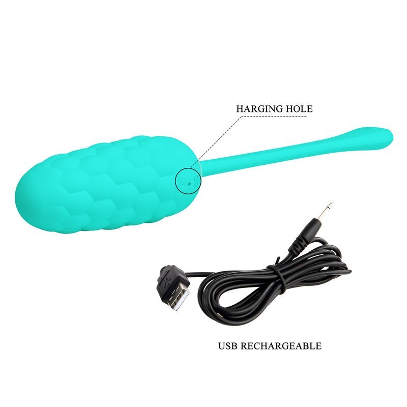 Uovo Vibrante Con Texture Marina Ricaricabile Verde Acqua - PRETTY LOVE SMART - Vibratori Mini | erosidea.com