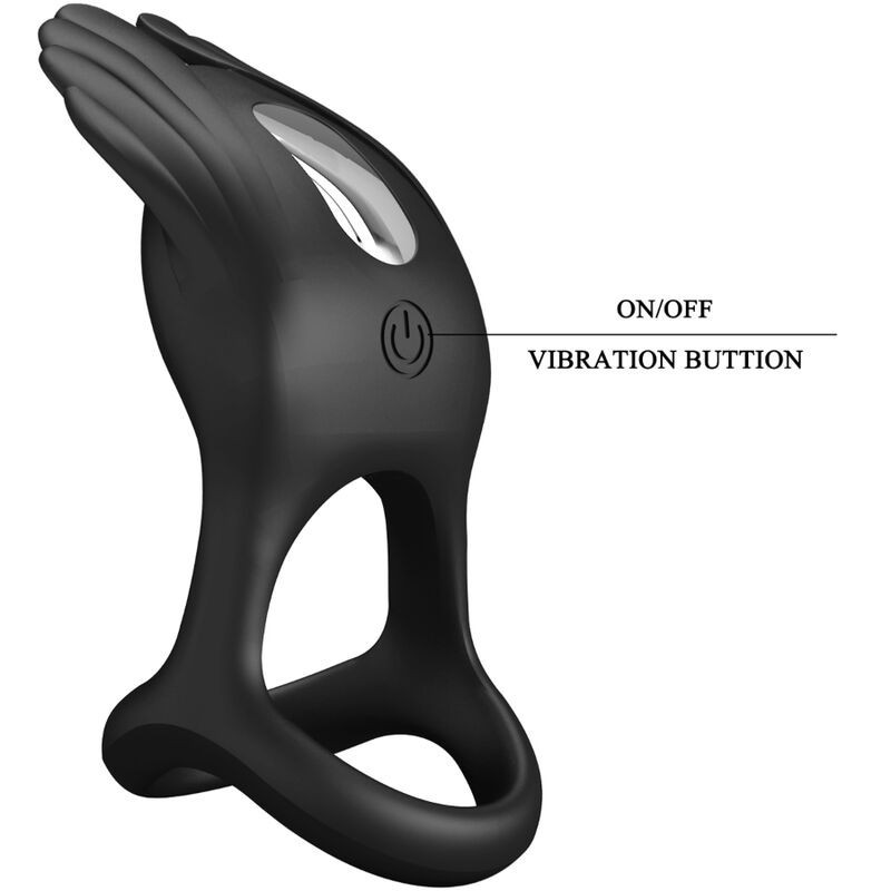 Silas Anello Per Pene Vibrante 7 Vibrazioni In Silicone Nero - PRETTY LOVE MALE - Masturbatori | erosidea.com