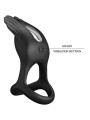 Silas Anello Per Pene Vibrante 7 Vibrazioni In Silicone Nero - PRETTY LOVE MALE - Masturbatori | erosidea.com