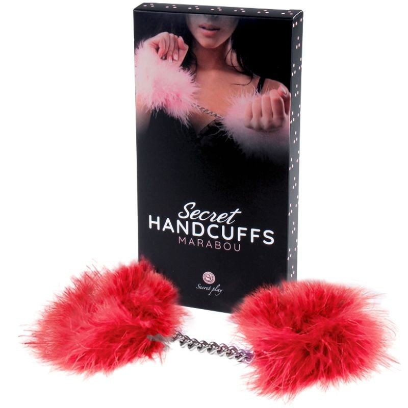 Gioco Segreto - Manette Marabou Rosso - SECRETPLAY 100% FETISH - Manette e Polsini | erosidea.com