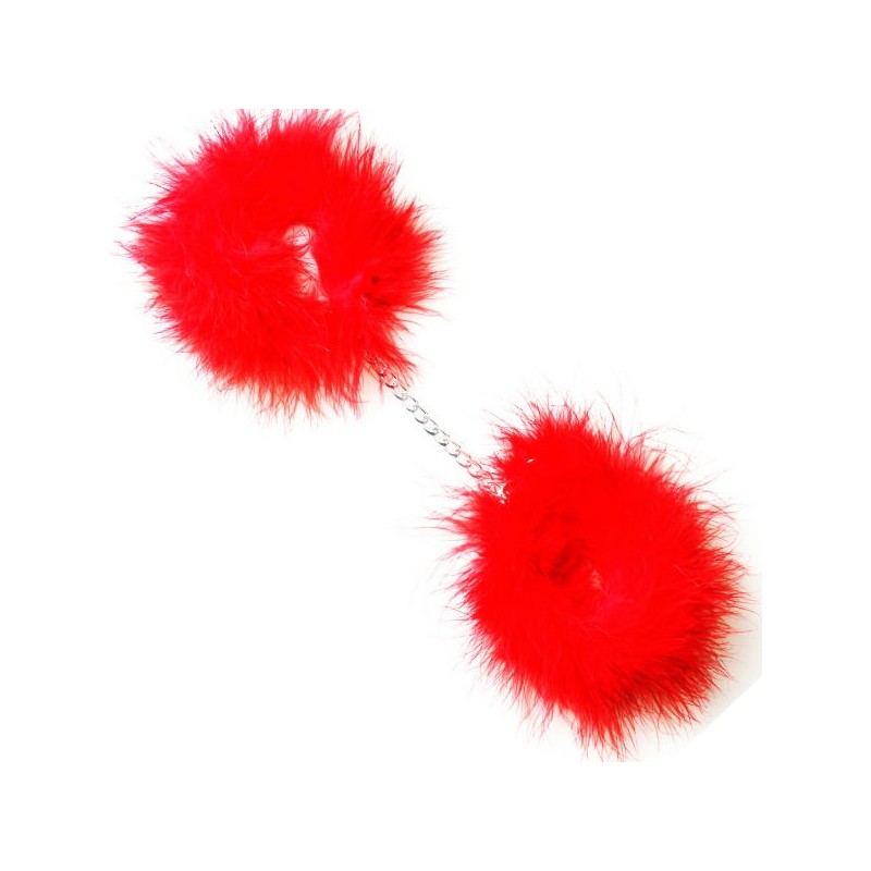 Gioco Segreto - Manette Marabou Rosso - SECRETPLAY 100% FETISH - Manette e Polsini | erosidea.com