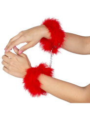 Gioco Segreto - Manette Marabou Rosso - SECRETPLAY 100% FETISH - Manette e Polsini | erosidea.com