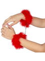 Gioco Segreto - Manette Marabou Rosso - SECRETPLAY 100% FETISH - Manette e Polsini | erosidea.com