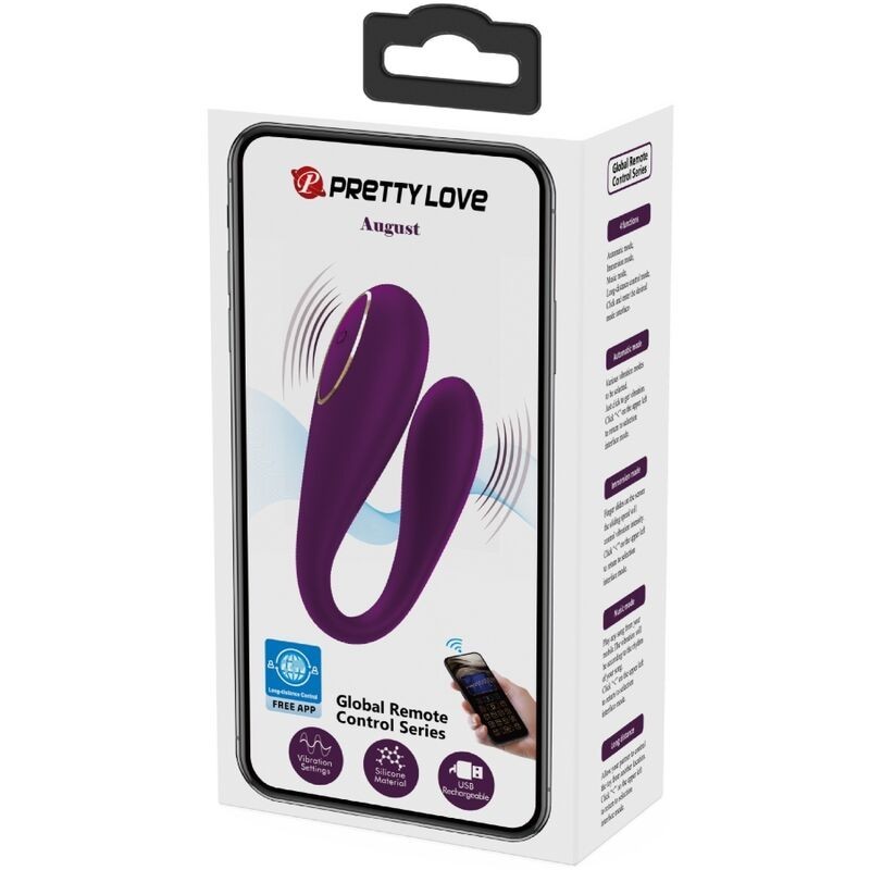 Pretty Love - August Vibratore Global Double Pleasure Remoto - PRETTY LOVE C-TYPE - Vibratori | erosidea.com