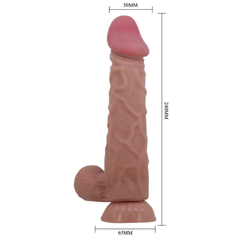 Pretty Love - Dildo Realistico Sliding Skin Series Con Ventosa Scorrevole Della Pelle Marrone 24 Cm - PRETTY LOVE HIGH GRADE - Dildo Realistici | erosidea.com