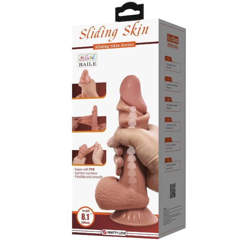 Pretty Love - Dildo Realistico Serie Sliding Skin Con Ventosa Scorrevole In Pelle Marrone 218 Cm - PRETTY LOVE HIGH GRADE - Dildo Realistici | erosidea.com