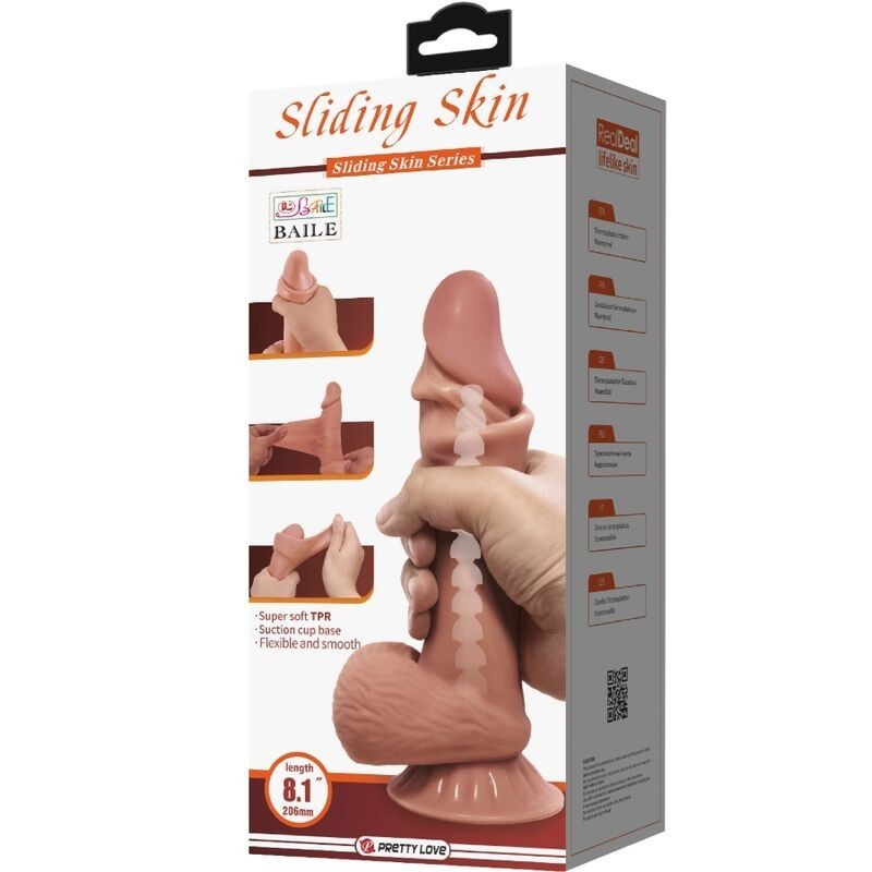 Dildo Realistico Serie Sliding Skin Con Ventosa Scorrevole In Pelle Marrone 194 Cm - PRETTY LOVE HIGH GRADE - Dildo Realistici | erosidea.com