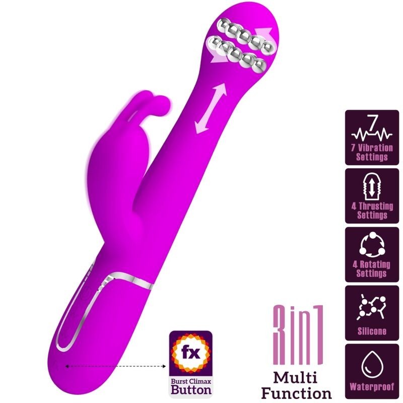 Vibratore Dejon Rabbit 3 In 1 Viola Multifunzione - PRETTY LOVE FLIRTATION - Vibratori Rabbit | erosidea.com