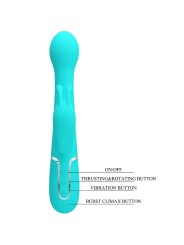 Vibratore Dejon Rabbit 3 In 1 Multifunzione Verde Acqua - PRETTY LOVE FLIRTATION - Vibratori Rabbit | erosidea.com