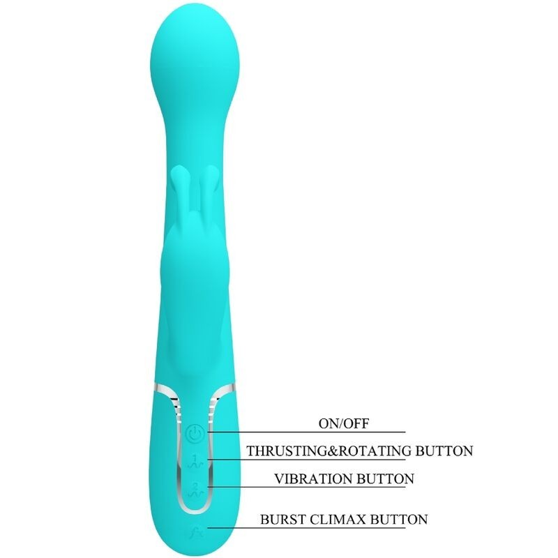 Vibratore Dejon Rabbit 3 In 1 Multifunzione Verde Acqua - PRETTY LOVE FLIRTATION - Vibratori Rabbit | erosidea.com