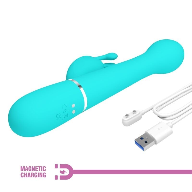 Vibratore Dejon Rabbit 3 In 1 Multifunzione Verde Acqua - PRETTY LOVE FLIRTATION - Vibratori Rabbit | erosidea.com