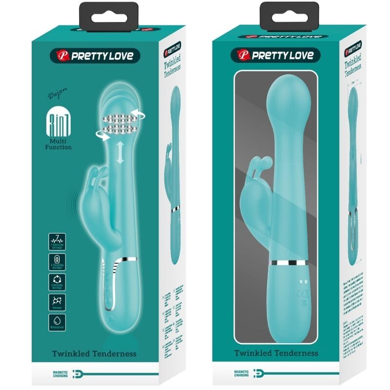 Vibratore Dejon Rabbit 3 In 1 Multifunzione Verde Acqua - PRETTY LOVE FLIRTATION - Vibratori Rabbit | erosidea.com