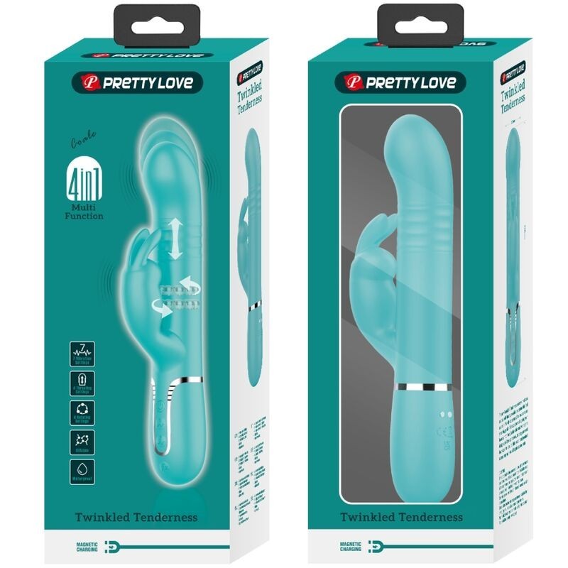 Vibratore Perle Coale Rabbit Verde Acqua - PRETTY LOVE FLIRTATION - Vibratori punto G | erosidea.com