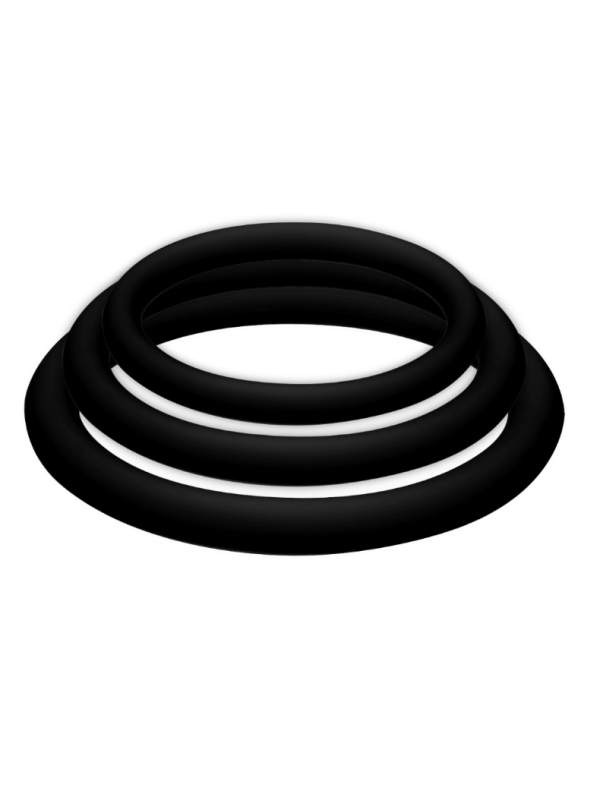 Joydivision Potenzduo - Plus Set 3 Anelli Nero - S M L - JOYDIVISION POTENZDUO - Anelli Fallici | erosidea.com