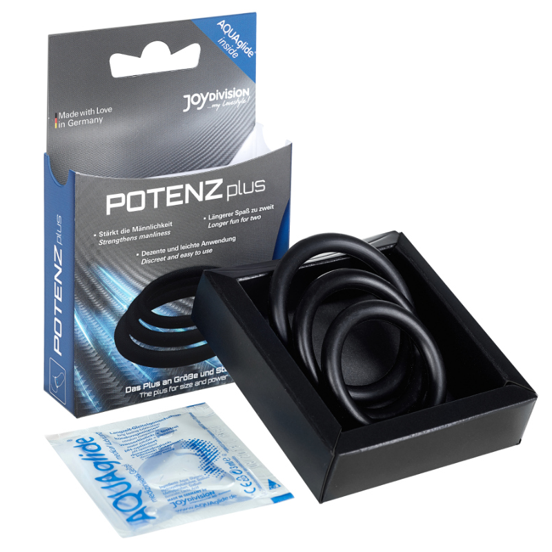 Joydivision Potenzduo - Plus Set 3 Anelli Nero - S M L - JOYDIVISION POTENZDUO - Anelli Fallici | erosidea.com