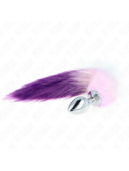 Kink - Plug Anale Misura L 10 X 4 Cm Con Coda Sintetica 40 Cm Viola - KINK PLEASURE PLUGS - Plug e Catene Anali | erosidea.com
