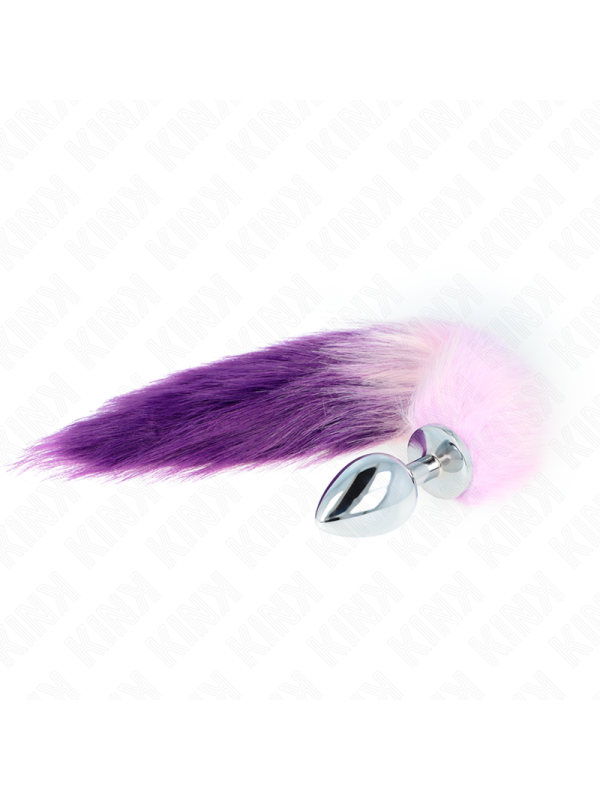 Kink - Plug Anale Misura L 10 X 4 Cm Con Coda Sintetica 40 Cm Viola - KINK PLEASURE PLUGS - Plug e Catene Anali | erosidea.com