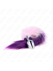 Kink - Plug Anale Misura L 10 X 4 Cm Con Coda Sintetica 40 Cm Viola - KINK PLEASURE PLUGS - Plug e Catene Anali | erosidea.com