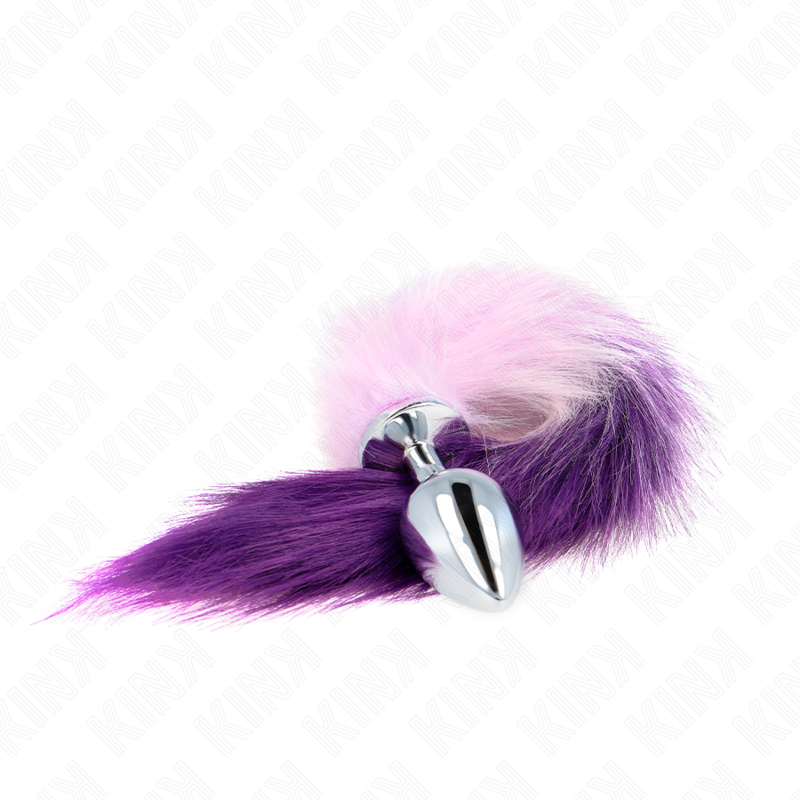 Kink - Plug Anale Misura L 10 X 4 Cm Con Coda Sintetica 40 Cm Viola - KINK PLEASURE PLUGS - Plug e Catene Anali | erosidea.com