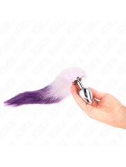 Kink - Plug Anale Misura L 10 X 4 Cm Con Coda Sintetica 40 Cm Viola - KINK PLEASURE PLUGS - Plug e Catene Anali | erosidea.com