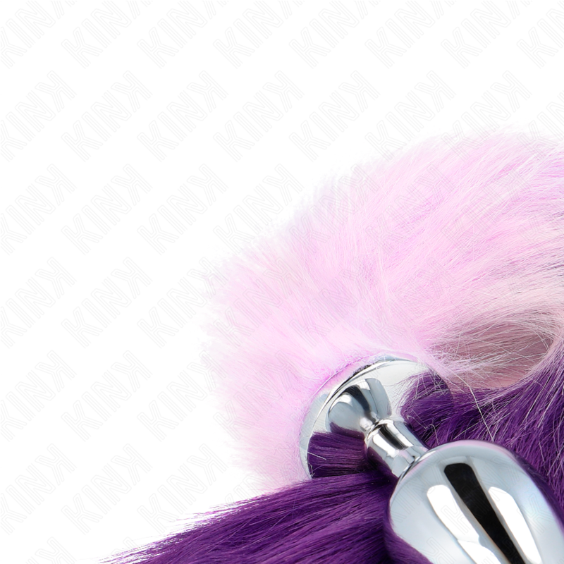 Kink - Plug Anale Misura L 10 X 4 Cm Con Coda Sintetica 40 Cm Viola - KINK PLEASURE PLUGS - Plug e Catene Anali | erosidea.com