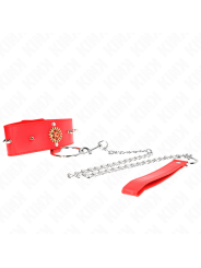 Kink - Collana Di Diamanti Rossi Con Cintura 65 Cm Regolabile 35-51 Cm X 7 Cm - KINK COLLAR & GAG - Collari e Guinzagli | erosidea.com