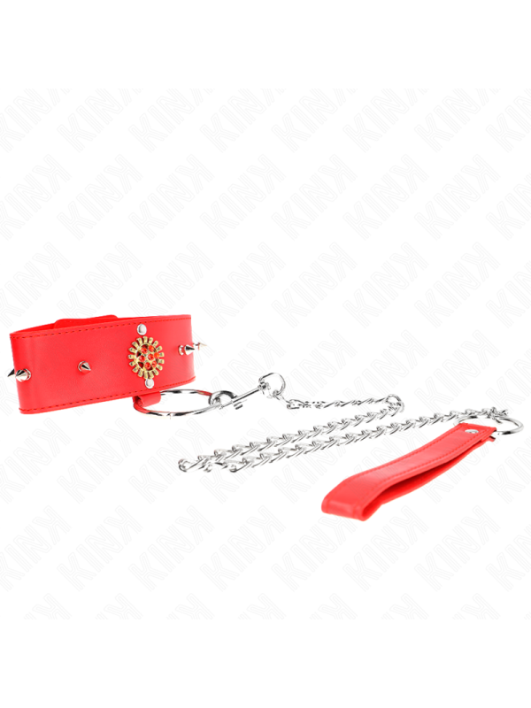 Kink - Collana Di Diamanti Rossi Con Cintura 65 Cm Regolabile 35-51 Cm X 7 Cm - KINK COLLAR & GAG - Collari e Guinzagli | erosidea.com