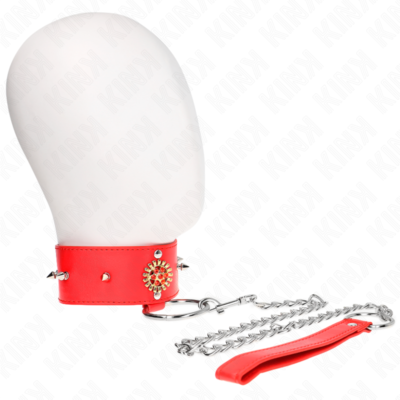 Kink - Collana Di Diamanti Rossi Con Cintura 65 Cm Regolabile 35-51 Cm X 7 Cm - KINK COLLAR & GAG - Collari e Guinzagli | erosidea.com