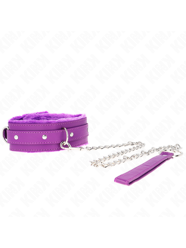 Kink - Collare Con Guinzaglio 65 Cm Con Restrizioni Viola 36-42 Cm X 55 Cm - KINK COLLAR & GAG - Collari e Guinzagli | erosidea.com