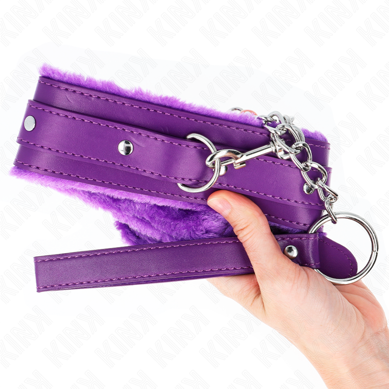 Kink - Collare Con Guinzaglio 65 Cm Con Restrizioni Viola 36-42 Cm X 55 Cm - KINK COLLAR & GAG - Collari e Guinzagli | erosidea.com